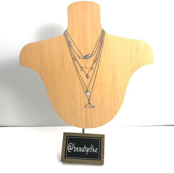 Multi layer silver tone mermaid necklace - Picture 2 of 4